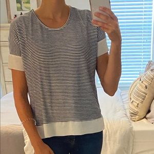 Striped Top with Chiffon Detail